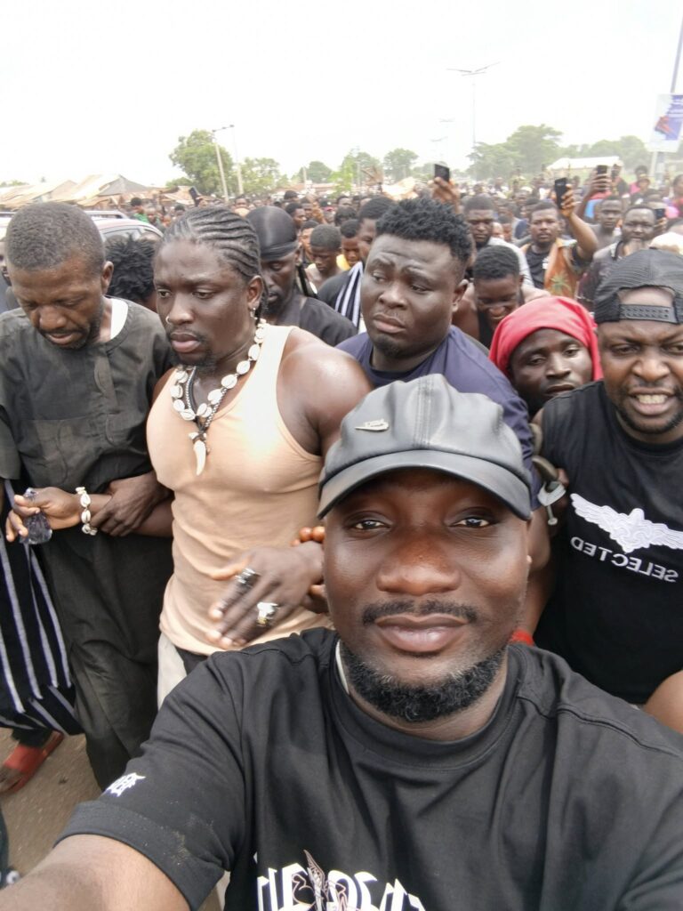 Ukeyima John Ukmoni and VDM in a protest gorund in Benue state